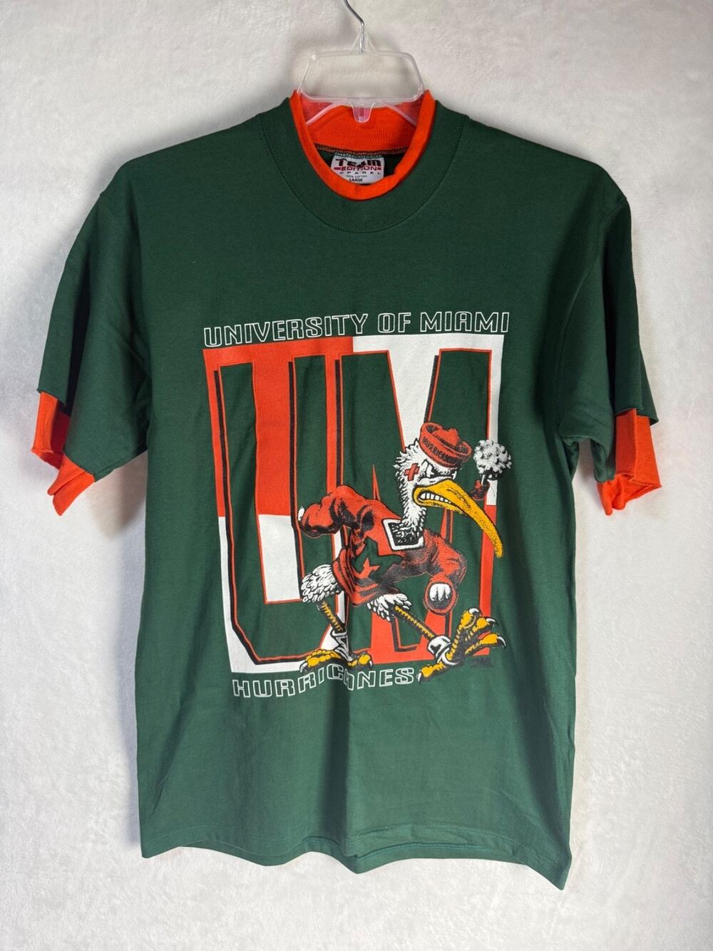 Vintage Team Edition Apparel Miami Hurricanes Double Layer Shirt Size L